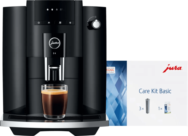 JURA E4 Piano Black (EA) + Basis onderhoudspakket