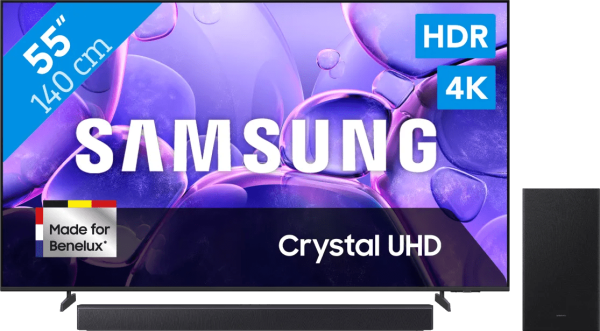 Samsung 55" Crystal UHD U8070F 4K (2025) + Samsung HW-B450F (2025)