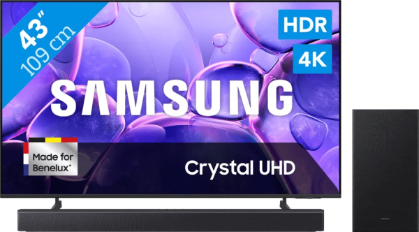 Samsung 43" Crystal UHD U8070F 4K (2025) + Samsung HW-B450F (2025)