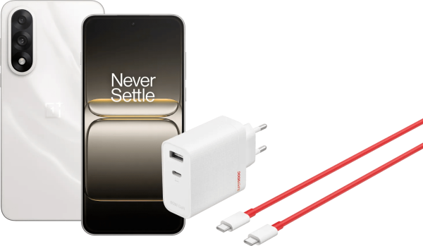 OnePlus Nord 5 256GB Wit 5G + OnePlus SuperVOOC Oplader 80W met 2 Poorten + Usb C kabel