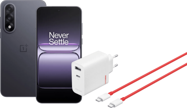 OnePlus Nord 5 512GB Zwart 5G + OnePlus SuperVOOC Oplader 80W met 2 Poorten + Usb C kabel