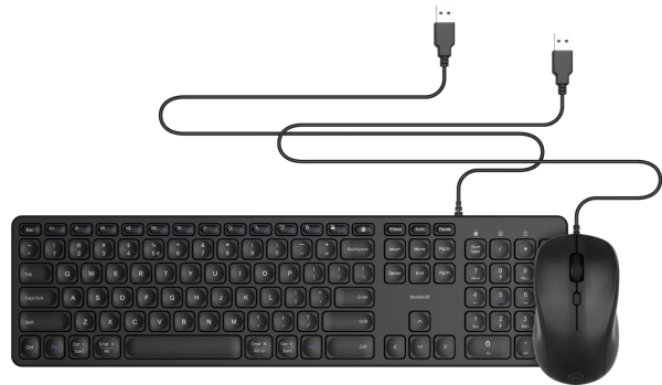 BlueBuilt Bedraad Toetsenbord QWERTY + Filum Bedrade Muis