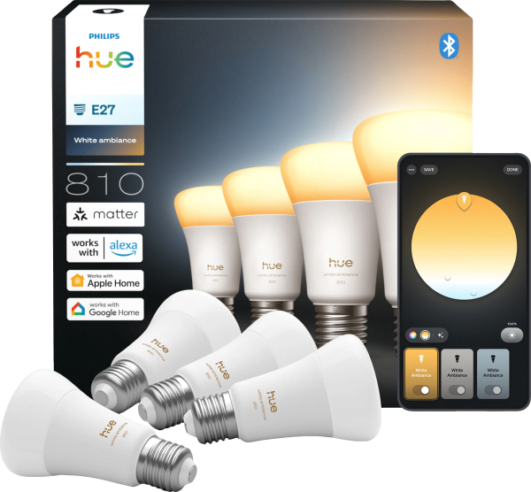 Philips Hue A60 White Ambiance E27 810lm 4-pack