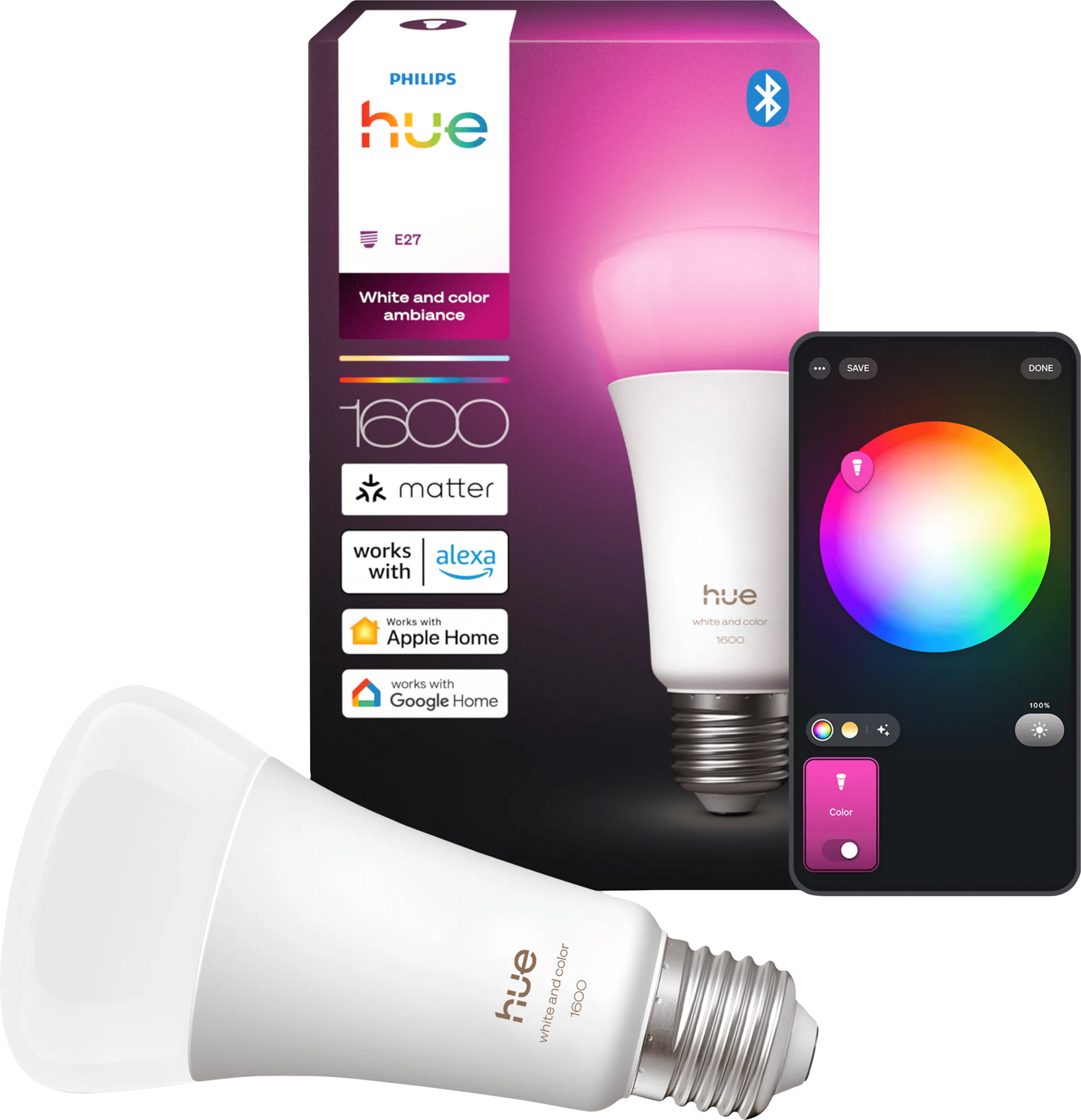 Philips hue a67 white and color 1600lm e27 1 Philips hue a67 white and color 1600lm e27