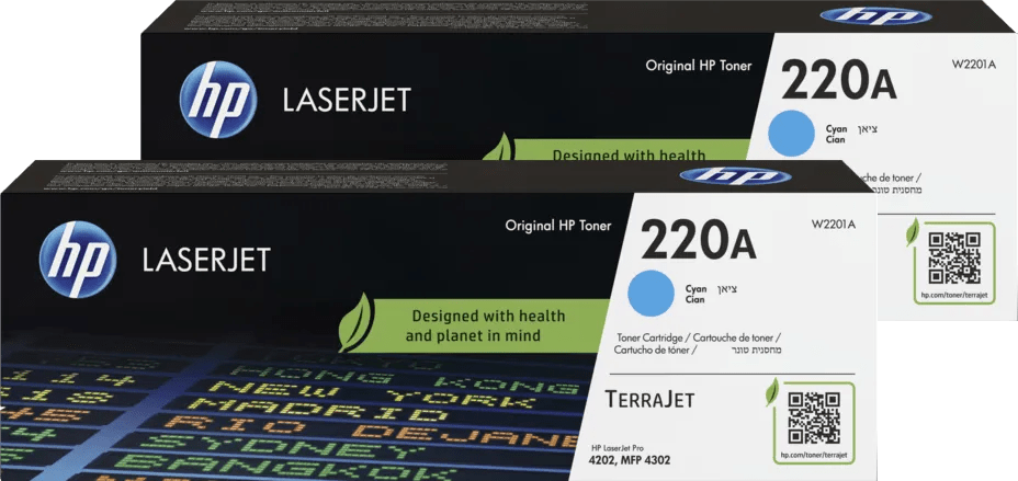 Hp 220a laserjet toner cyaan (2 stuks) 1 Hp 220a laserjet toner cyaan (2 stuks)