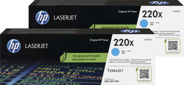HP 220X LaserJet Toner Cyaan (2 stuks)