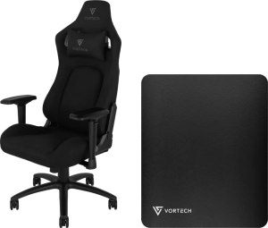 Vortech pro gamestoel zwart + vloermat 2 969097