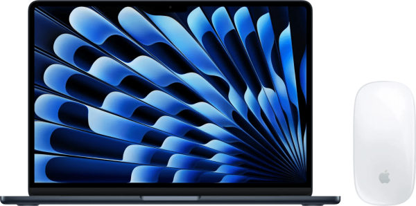 Apple MacBook Air 13 inch (2025) M4 (10/8) 16GB/256GB Middernacht QWERTY + Magic Mouse