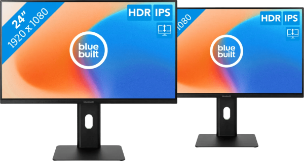 BlueBuilt 24 inch Full HD Monitor Duo Pack