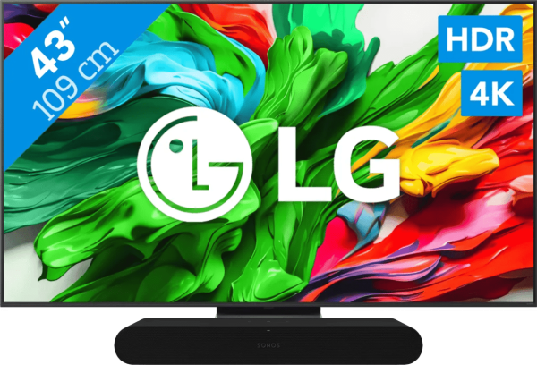 LG 43" QNED86 EVO 4K (2025) + Sonos Ray Zwart