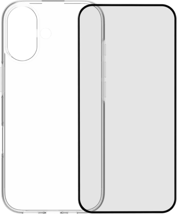 Back Cover iPhone 17 Transparant + BlueBuilt iPhone 17 Screenprotector Glas