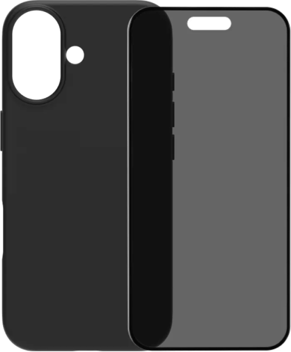 BlueBuilt Back Cover iPhone 17 Zwart + BlueBuilt iPhone 17 Privacy Screenprotector Glas
