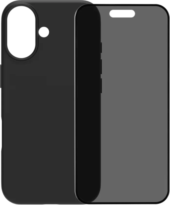 Bluebuilt back cover iphone 17 zwart + bluebuilt iphone 17 privacy screenprotector glas 1 Bluebuilt back cover iphone 17 zwart + bluebuilt iphone 17 privacy screenprotector glas