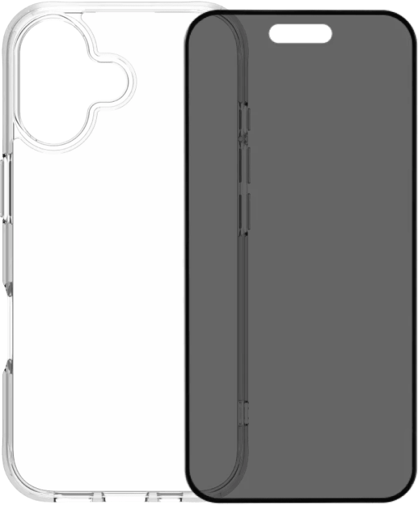 BlueBuilt Protective Back Cover iPhone 17 Transparant + BlueBuilt iPhone 17 Privacy Screenprotector