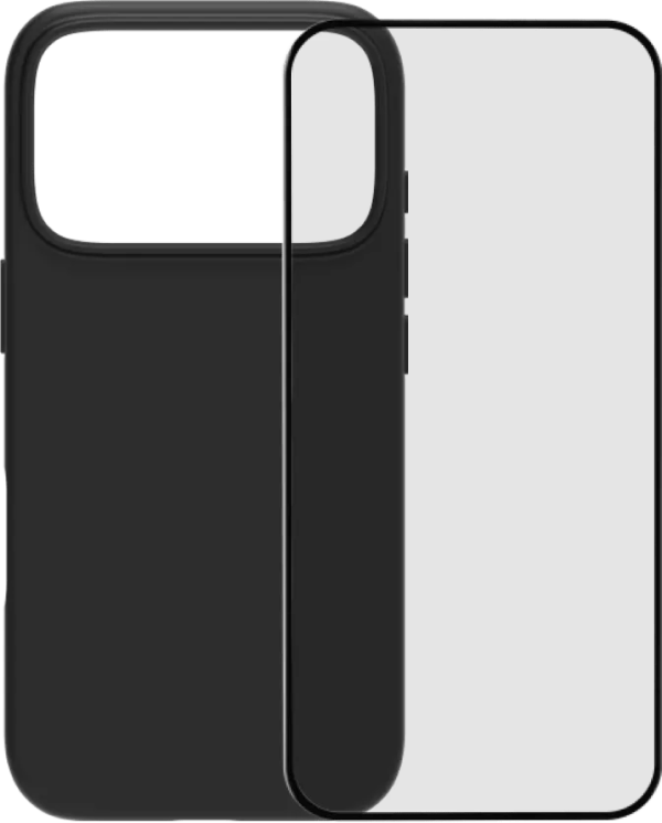 BlueBuilt Back Cover iPhone 17 Pro Zwart + BlueBuilt iPhone 17 Pro Screenprotector Glas