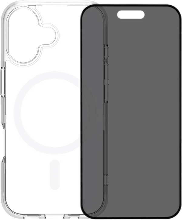 BlueBuilt Protective Back Cover met MagSafe iPhone 17 Transparant + iPhone 17 Privacy Screenprotector Glas