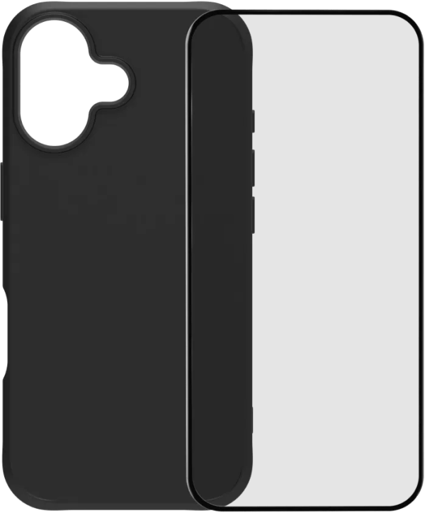 BlueBuilt Protective Back Cover met MagSafe iPhone 17 Zwart + BlueBuilt iPhone 17 Screenprotector Glas