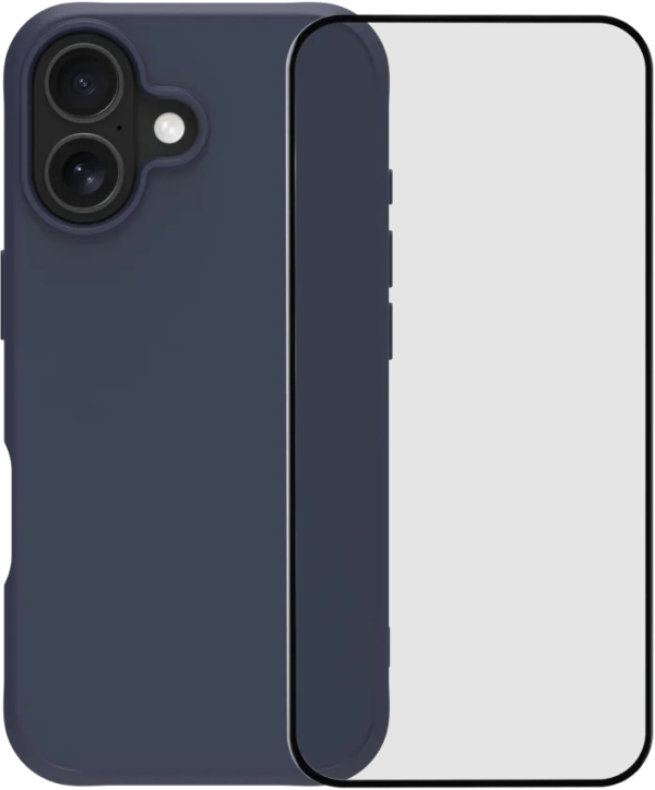 BlueBuilt Protective Back Cover met MagSafe iPhone 17 Blauw + BlueBuilt iPhone 17 Screenprotector Glas