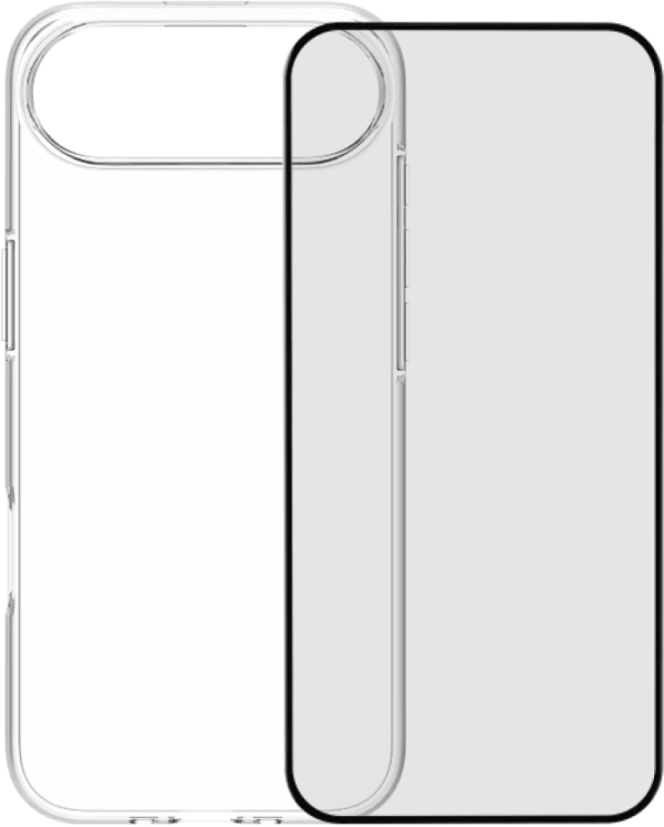 BlueBuilt Back Cover iPhone 17 Air Transparant + BlueBuilt iPhone 17 Air Screenprotector Glas