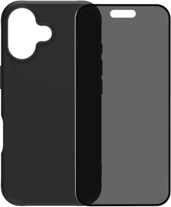 BlueBuilt Protective Back Cover met MagSafe iPhone 17 Zwart + iPhone 17 Privacy Screenprotector Glas