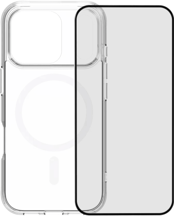 BlueBuilt Protective Back Cover met MagSafe iPhone 17 Pro Transparant + iPhone 17 Pro Screenprotector Glas