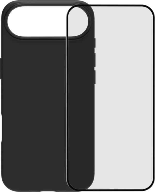 BlueBuilt Protective Back Cover met MagSafe iPhone 17 Air Zwart + BlueBuilt iPhone 17 Air Screenprotector Glas