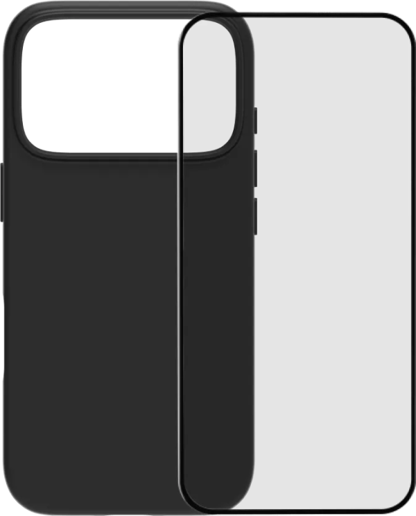 BlueBuilt Protective Back Cover met MagSafe iPhone 17 Pro Zwart + BlueBuilt iPhone 17 Pro Screenprotector Glas