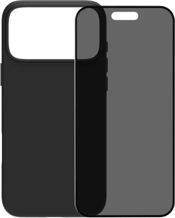 BlueBuilt Protective Back Cover met MagSafe iPhone 17 Pro Max Zwart + BlueBuilt iPhone 17 Pro Max Privacy Screenprotector Glas