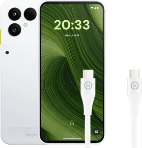 Fairphone 6 256gb wit 5g + bluebuilt usb c naar usb c kabel 1,5m nylon wit 2 970848