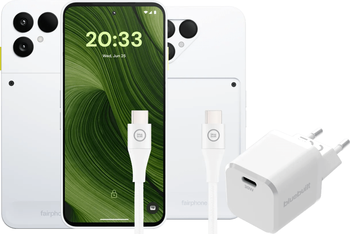 Fairphone 6 256gb wit 5g + compleet accessoirepakket 1 Fairphone 6 256gb wit 5g + compleet accessoirepakket