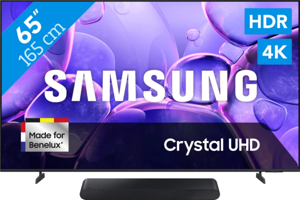 Samsung 65" Crystal UHD U8070F (2025) + Samsung HW-S60D Zwart (2024)