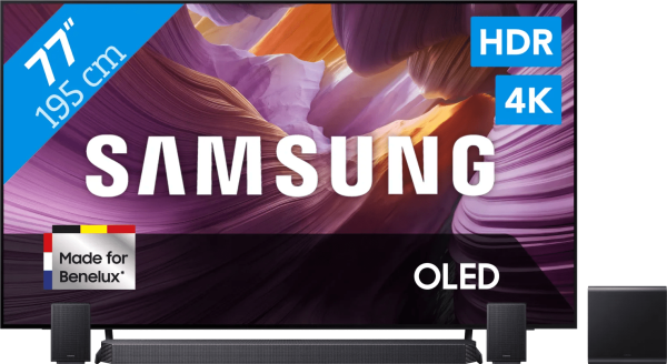 Samsung 77" OLED 4K S85F (2025) + Samsung HW-Q930F Zwart