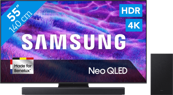 Samsung 55" Neo QLED QN82F 4K (2025) + Samsung HW-B450F Zwart