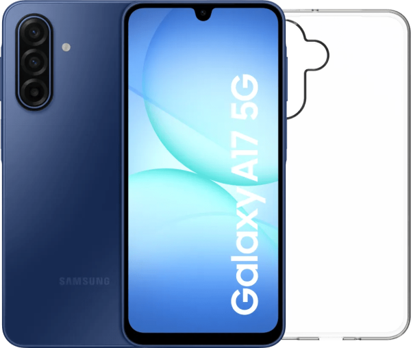Samsung Galaxy A17 128GB Blauw 5G + BlueBuilt Back Cover Transparant