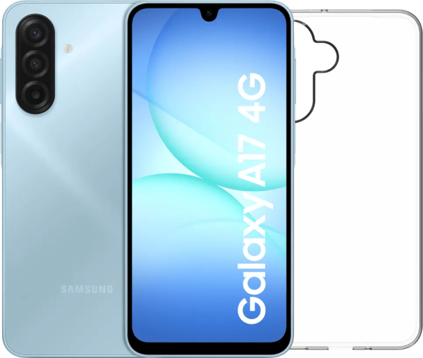 Samsung Galaxy A17 128GB Grijs 4G + BlueBuilt Back Cover Transparant