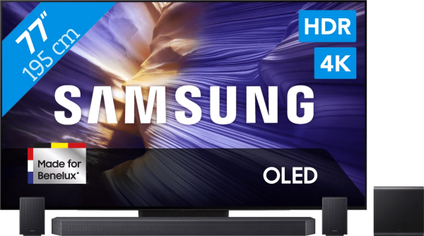 Samsung 77" OLED S90F (2025) + Samsung HW-Q990F Zwart