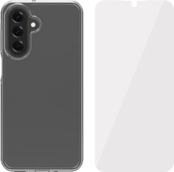 BlueBuilt Protective Back Cover Samsung Galaxy A17 Transparant + Screenprotector Glas