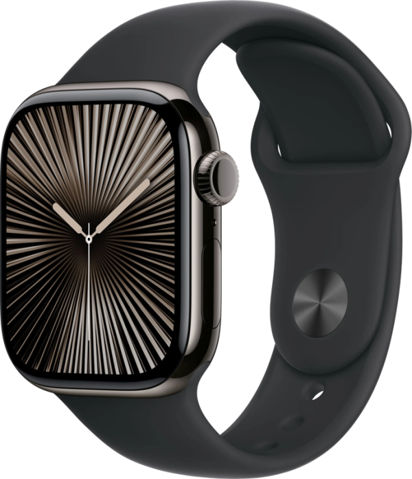 Apple Watch Series 10 4G 42mm Titanium Zwart Sportband M/L