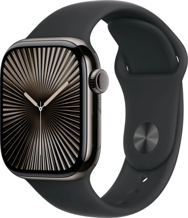 Apple Watch Series 10 4G 42mm Titanium Zwart Sportband M/L