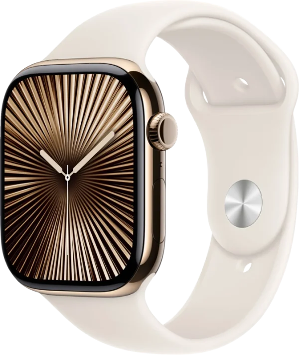 Apple Watch Series 10 4G 46mm Titanium Goud Sportband M/L