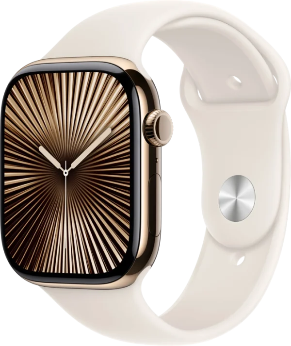 Apple Watch Series 10 4G 46mm Titanium Goud Sportband S/M