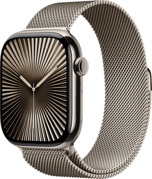 Apple Watch Series 10 4G 46mm Titanium Zilver Milanese Band M/L