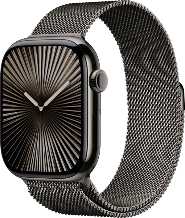 Apple Watch Series 10 4G 46mm Titanium Zwart Milanese Band S/M