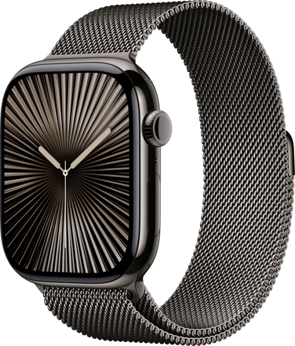Apple Watch Series 10 4G 46mm Titanium Zwart Milanese Band S/M