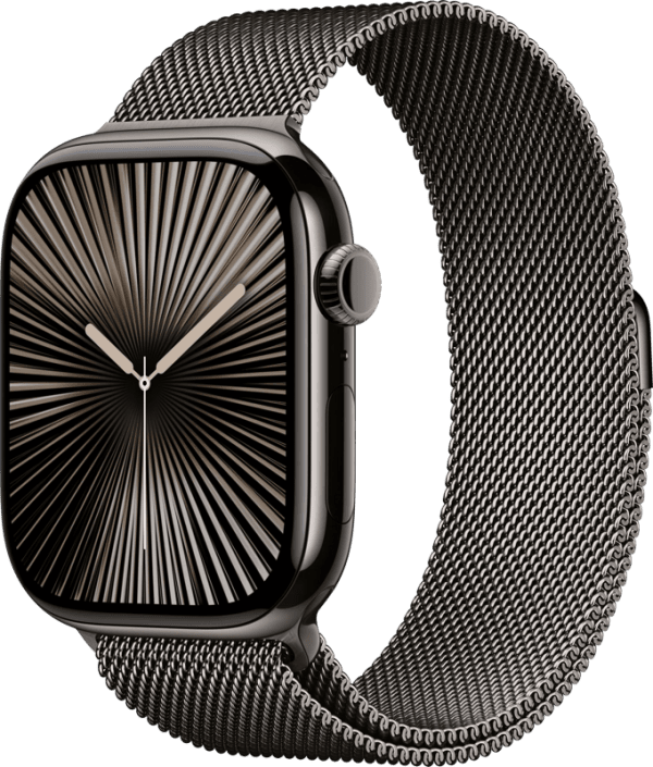 Apple Watch Series 10 4G 46mm Titanium Zwart Milanese Band S/M