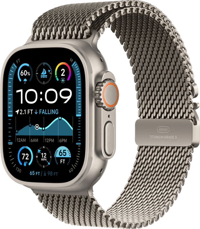 Apple watch ultra 2 4g 49mm zilver milanese band l 1 Apple watch ultra 2 4g 49mm zilver milanese band l