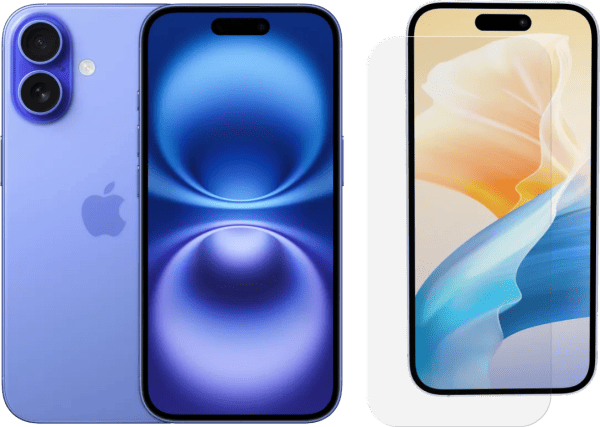 Apple iPhone 16 128GB Blauw + BlueBuilt Screenprotector Glas