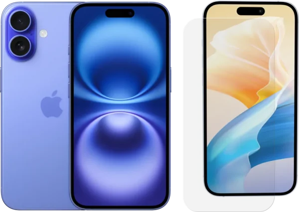 Apple iPhone 16 128GB Blauw + BlueBuilt Screenprotector Glas
