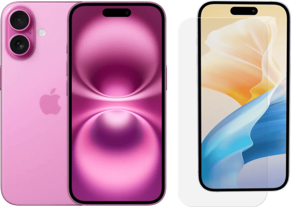Apple iPhone 16 128GB Roze + BlueBuilt Screenprotector Glas