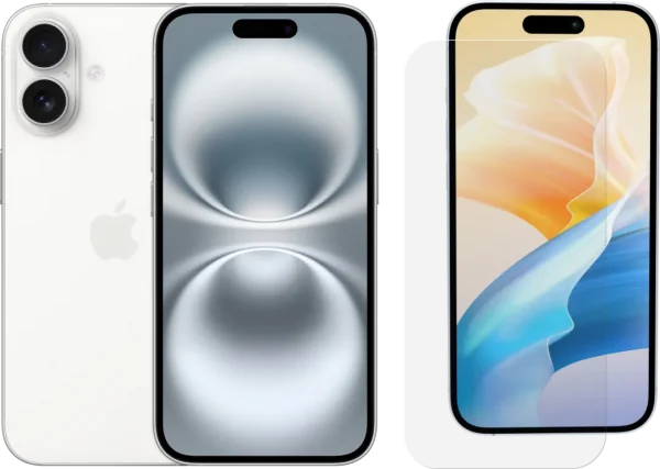 Apple iPhone 16 128GB Wit + BlueBuilt Screenprotector Glas